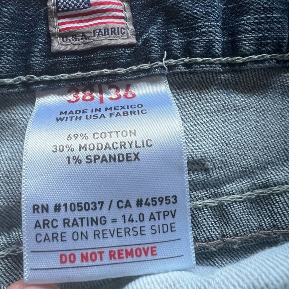 Ariat M4 Rebar FR Jean Shorts Mens 38x10 Low‎ Rise Cut Off Jorts (B5) - Picture 8 of 12